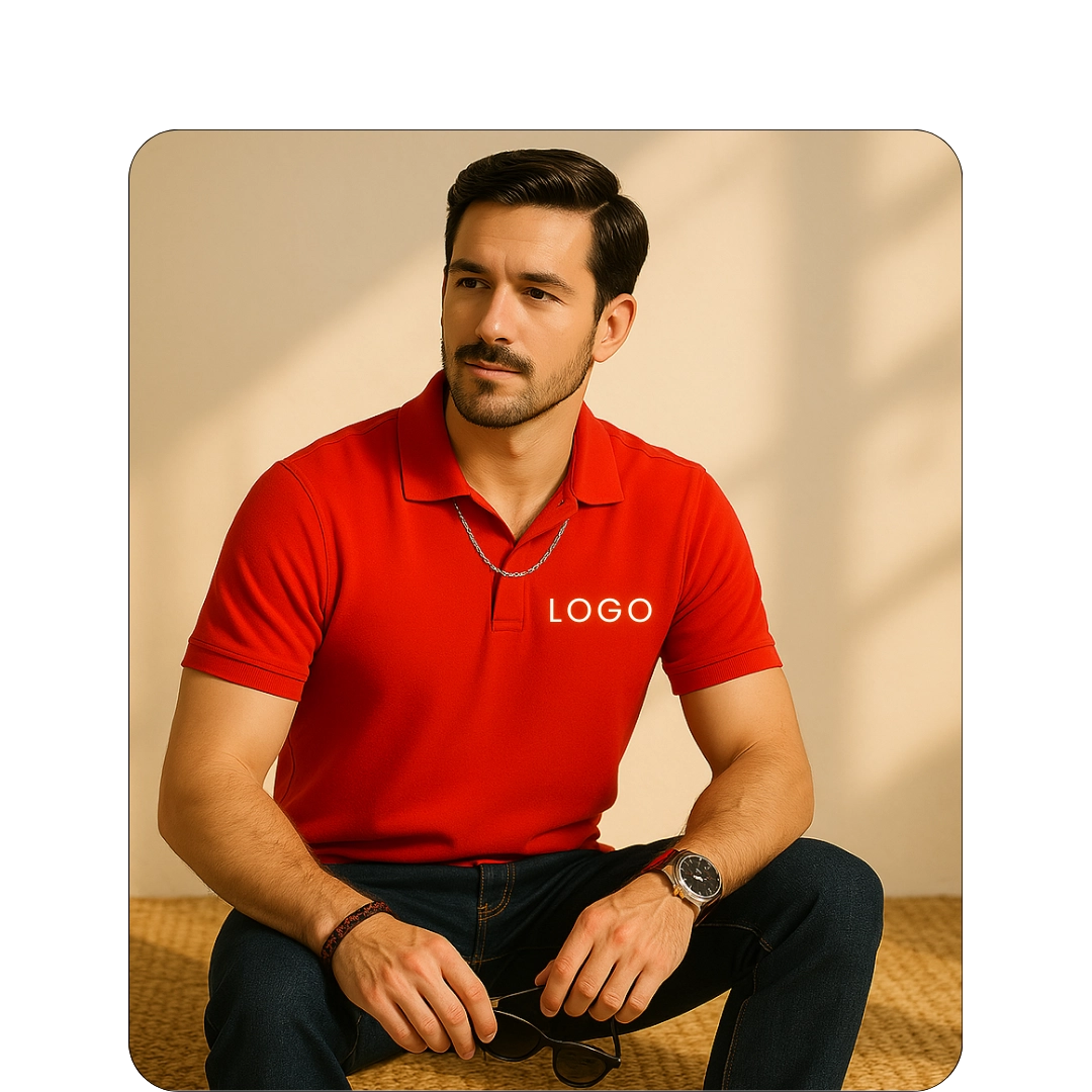 T Shirt 10 Collar T-Shirt - Red