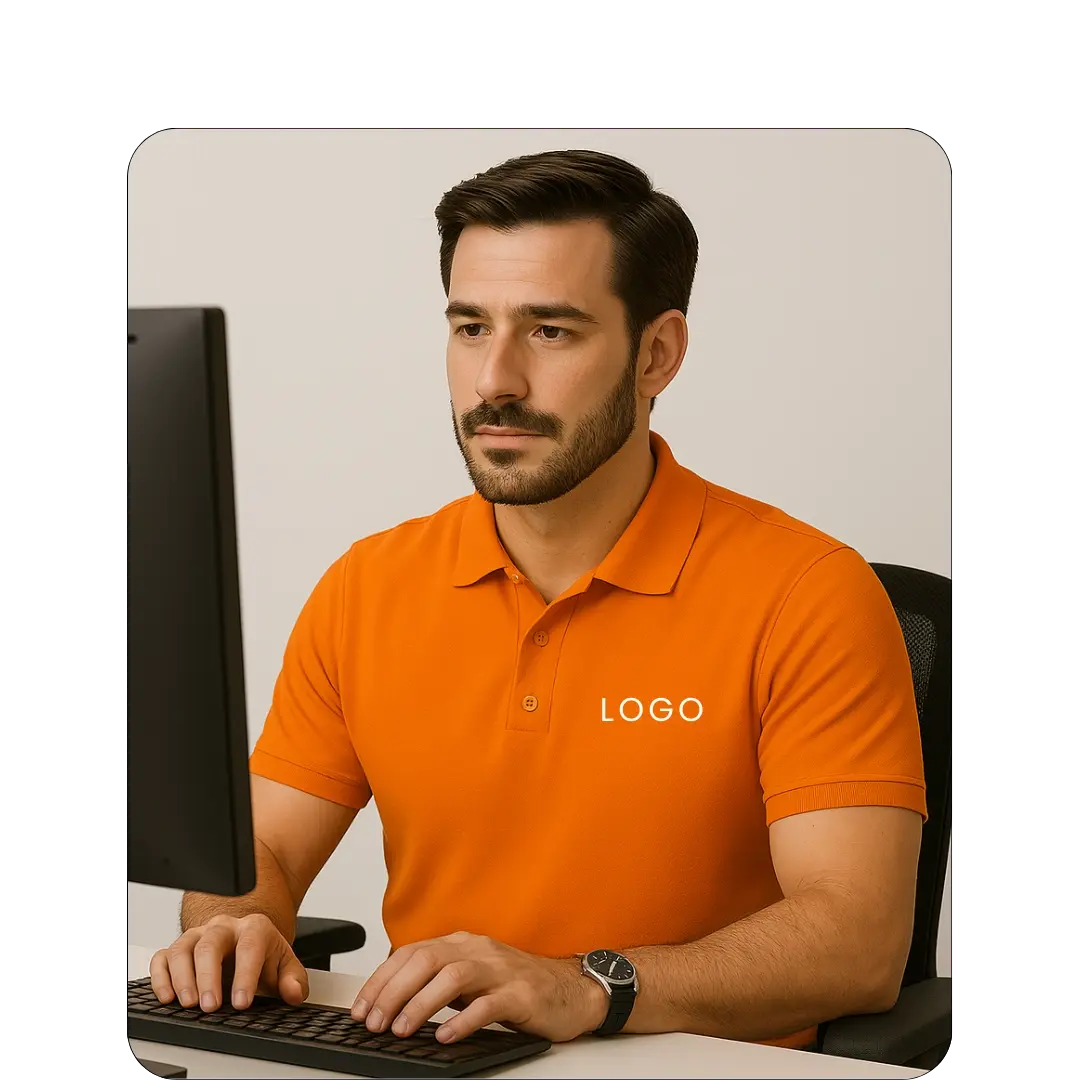 T Shirt 14 Collar T-Shirt - Orange