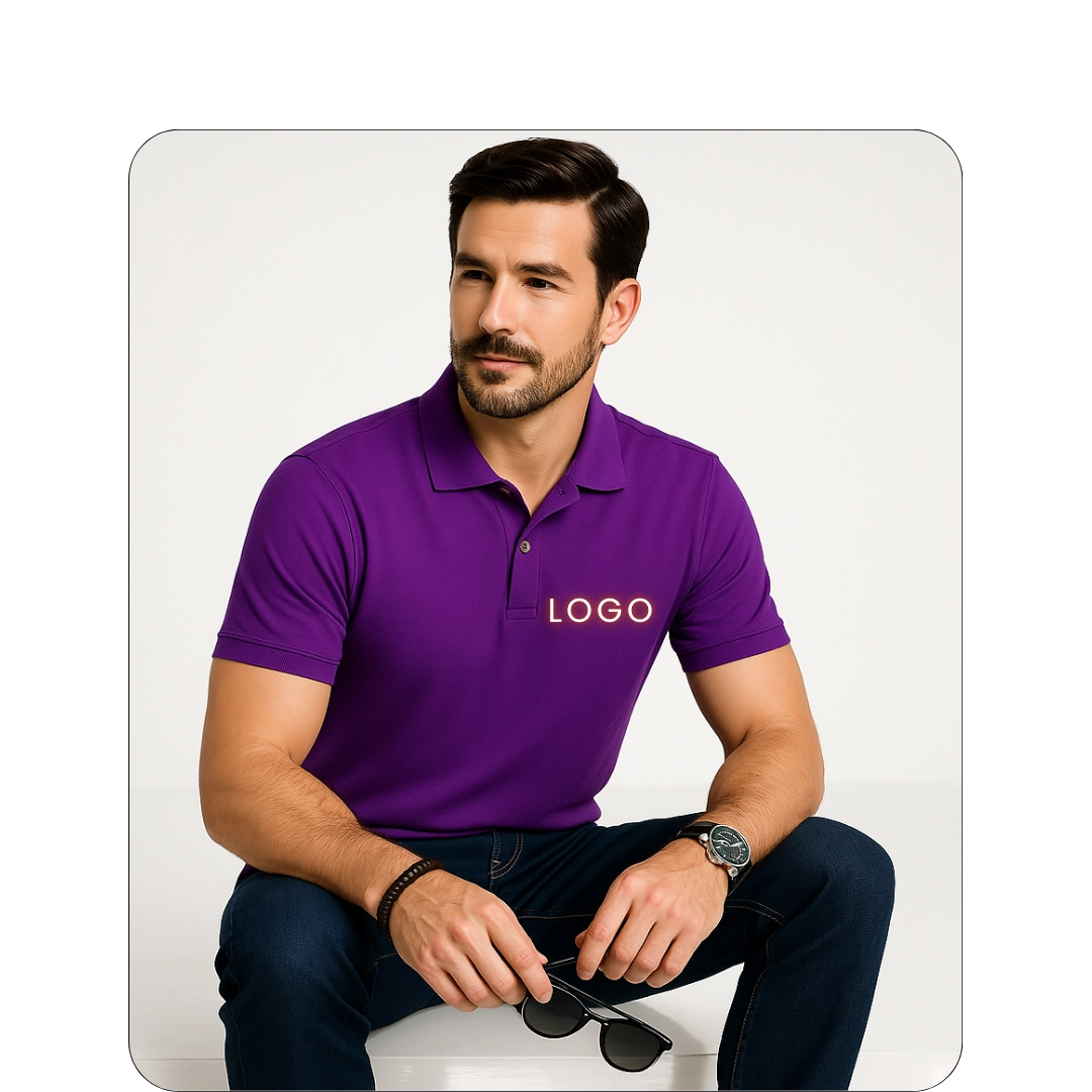 T Shirt 12 Collar T-Shirt - Purple