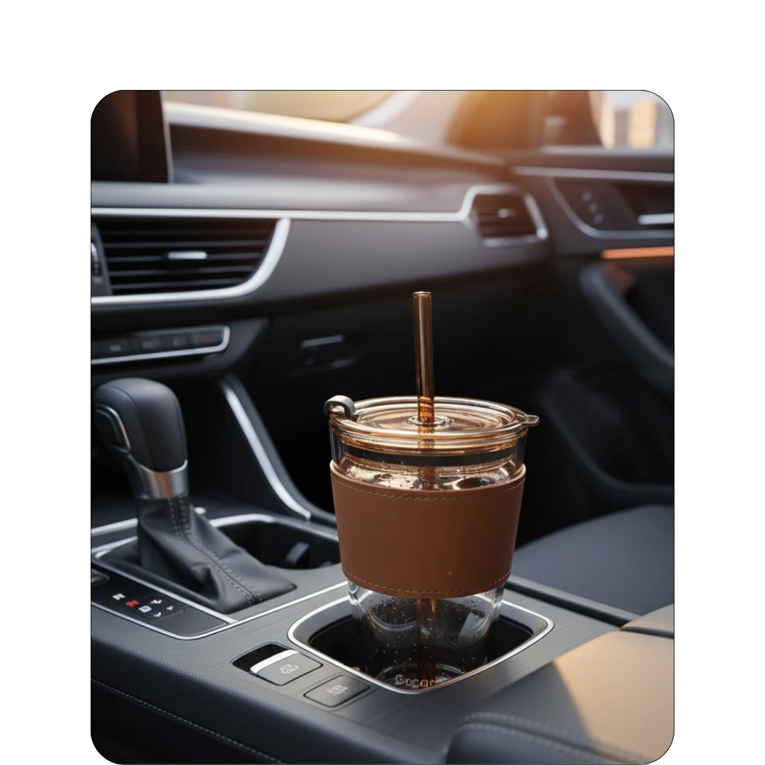 Brown Bucket Mug [Tumbler with Lid]