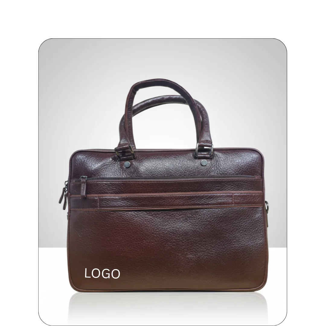 Leather Laptop Bag - Cross Pocket Crocodile Texture