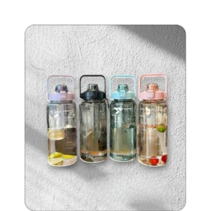 Transparent Tritan 2L Sipper Bottle (Multi-Color)