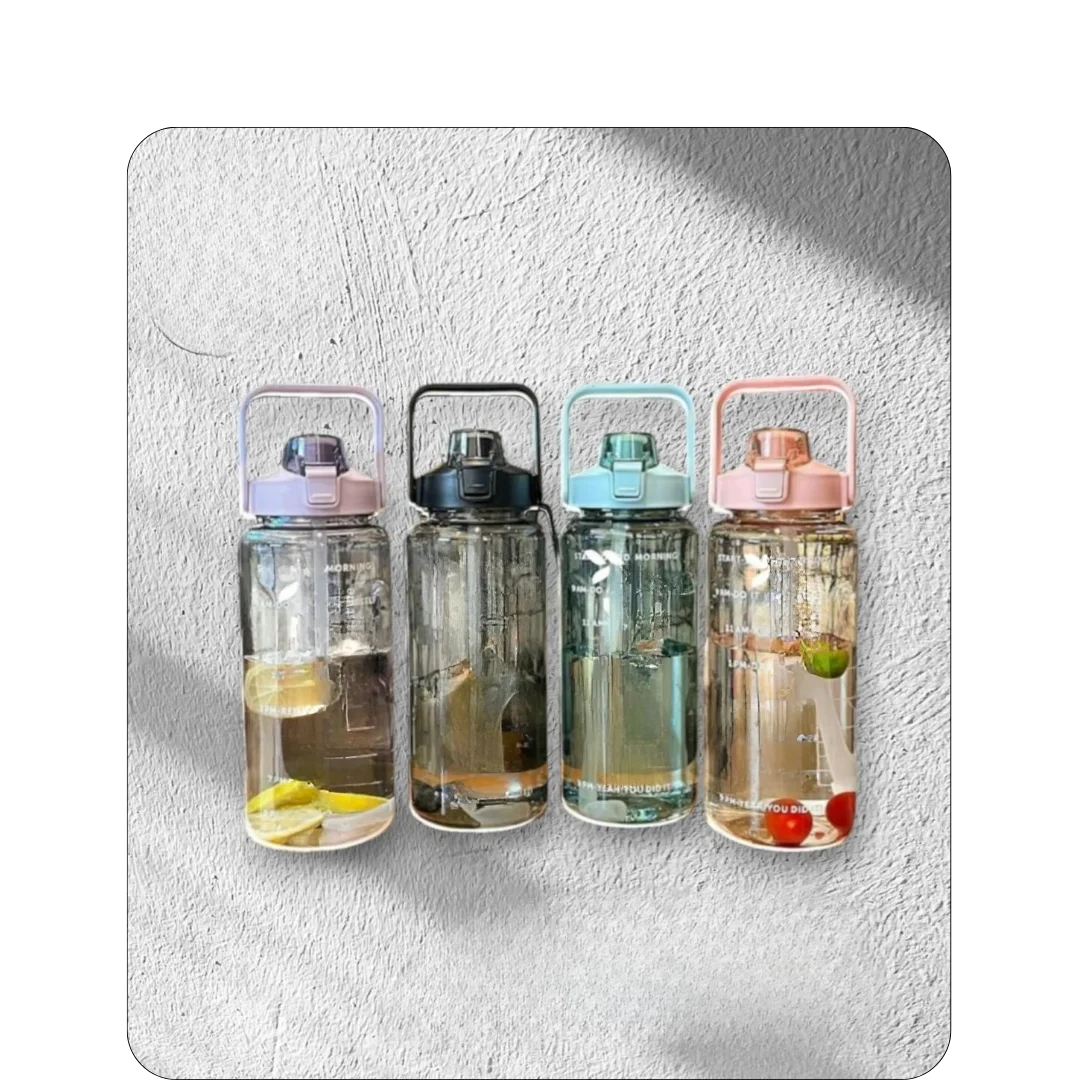 Shaker & Sipper 19 Transparent Tritan 2L Sipper Bottle (Multi-Color)