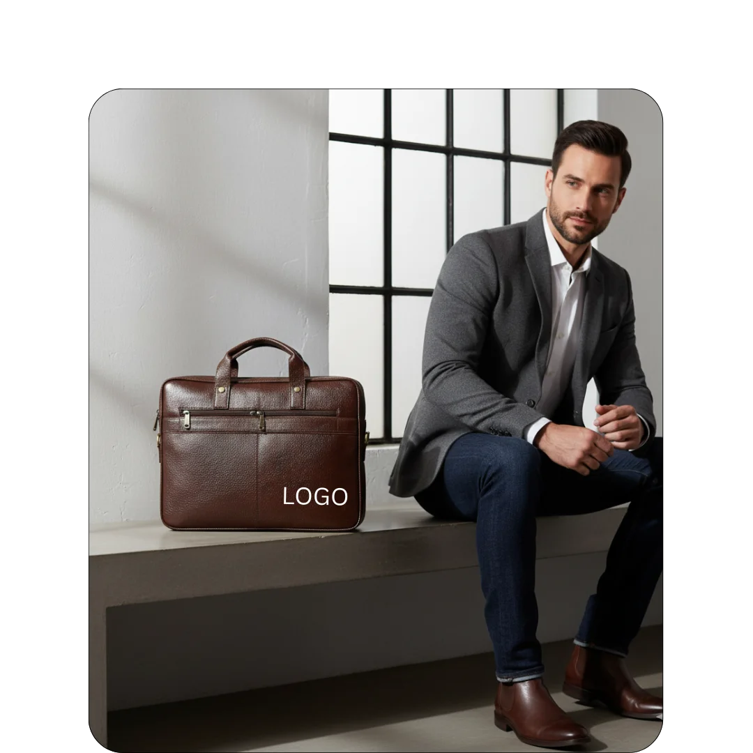 Leather Laptop Bag - Textured