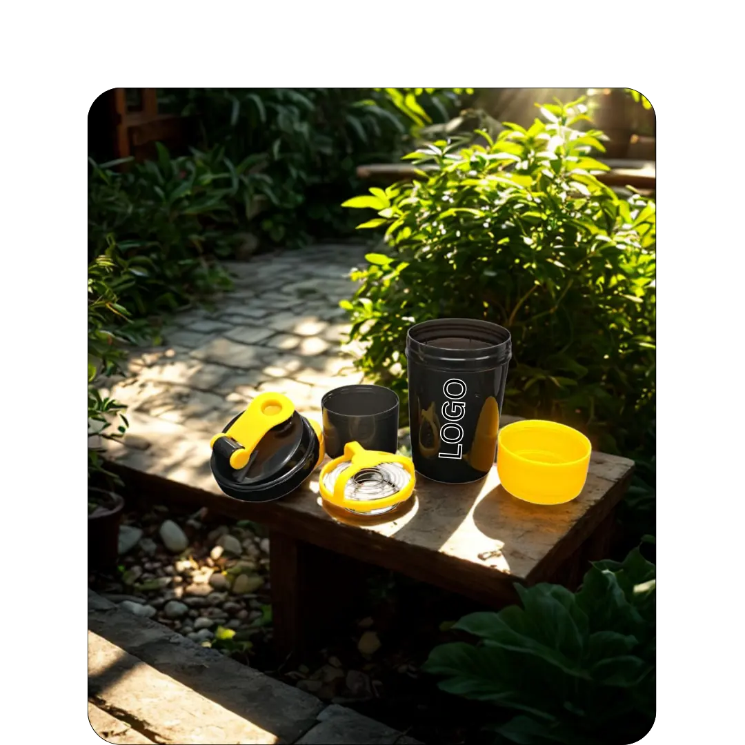 Shaker & Sipper 6 3 in 1 Shaker - 500ml Protein Bottle (Yellow/Green/Blue)