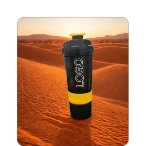 3 in 1 Shaker - 500ml Protein Bottle (Yellow/Green/Blue)