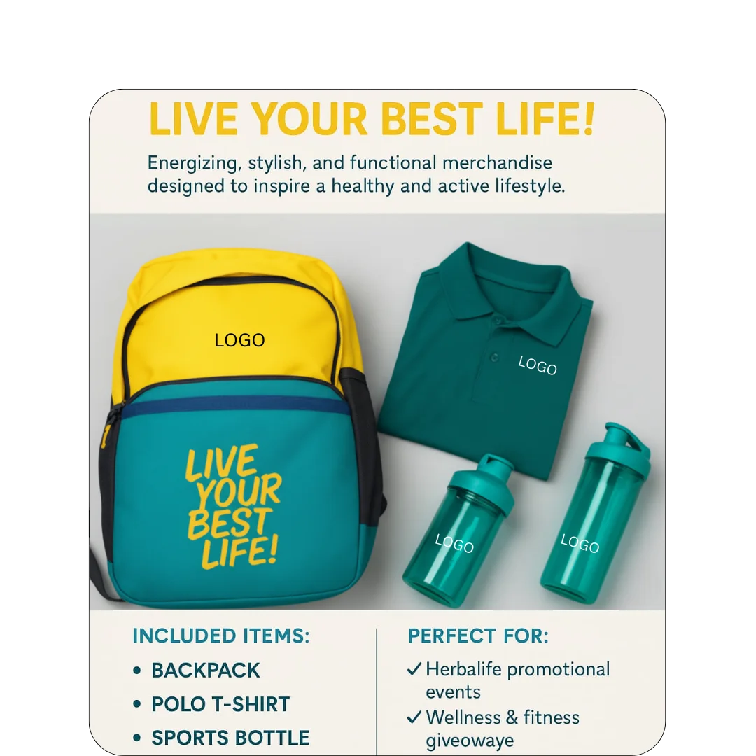 Combo Set Of Bag, T-Shirt, Bottle