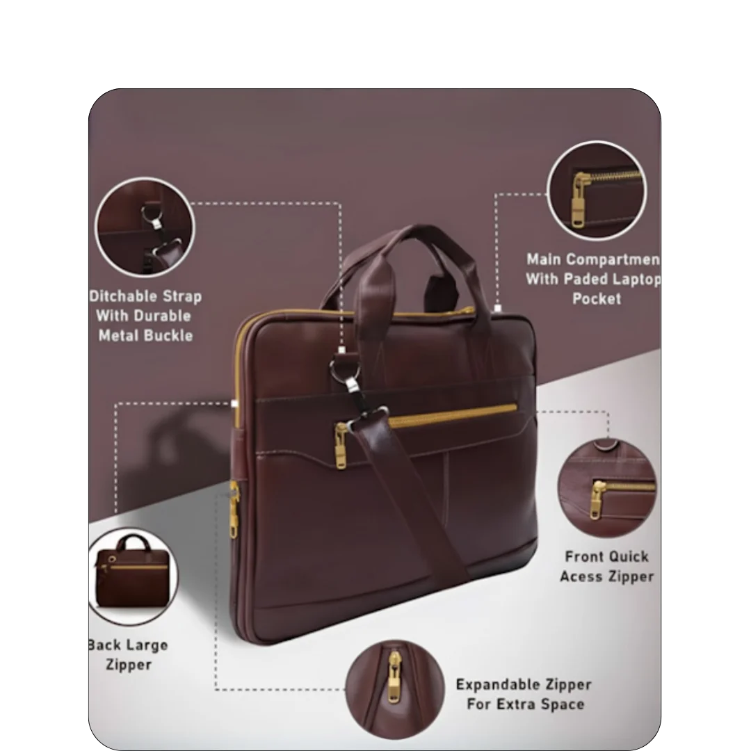Laptop Expandable Bag (Golden Zip) 3 Laptop Expandable Bag (Golden Zip) - Image 3